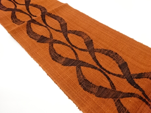 JAPANESE NAGOYA OBI FOR SUMMER / WOVEN TSUMUGI / WAVY STRIPE